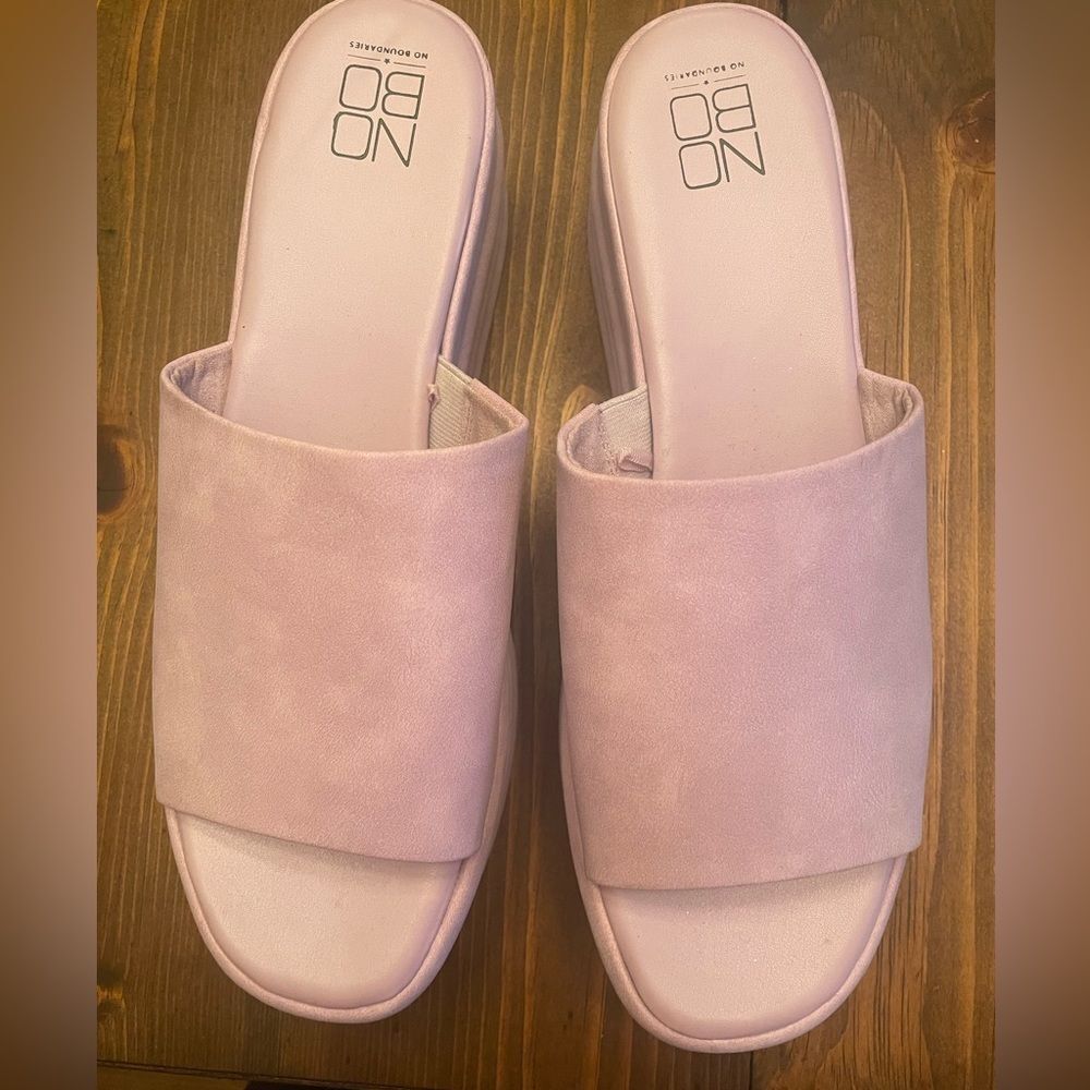 NOBO chunky faux suede slides size 10